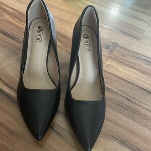 IDIFU Black Chunky Block Heel Women's Shoes